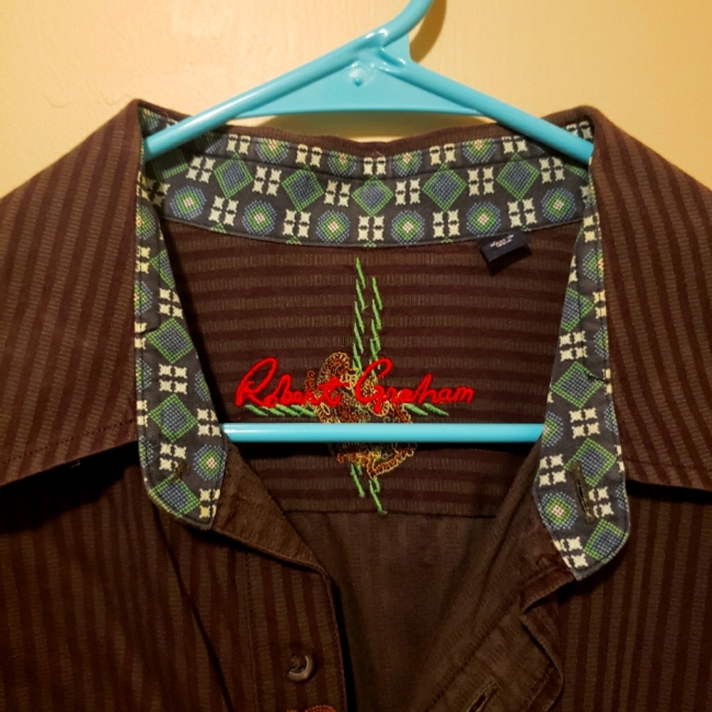 Robert Graham XL brown button up shirt